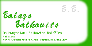 balazs balkovits business card